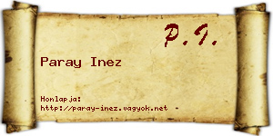 Paray Inez névjegykártya